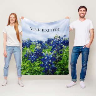 Manta Polar Flores azules azul Texas texan Floral
