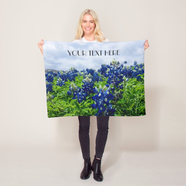 Manta Polar Flores azules azul Texas texan Floral (In situ)