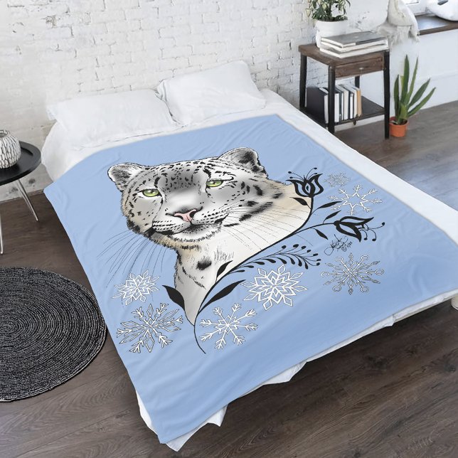 Manta Polar Flores azules de leopardo de las nieves (Subido por el creador)