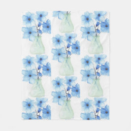 Manta Polar Flores azules en un jarrón Tarjetas de notas