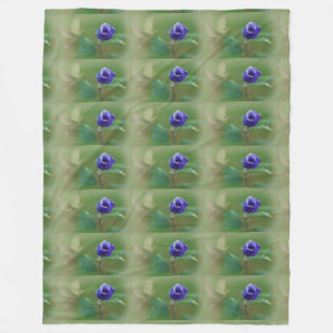 Manta Polar flores azules prado campos jardín pétalos vides