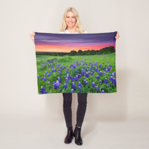 Manta Polar Flores Bluebonnets en Sunset Texas