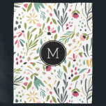 Manta Polar Flores botánicas monogramadas y coloridas<br><div class="desc">Elegante adorable y colorido estampado botánico de flores y hojas sin fisuras.</div>