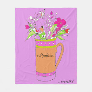 Manta Polar Flores Coloridas Lavendar En Mujeres Mug