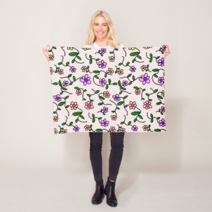 Manta Polar Flores Coloridas, Patrón Floral, Verdor, Boho