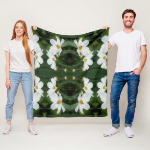 Manta Polar Flores Cosmos Y Patrón De Naturaleza De Las Abejas