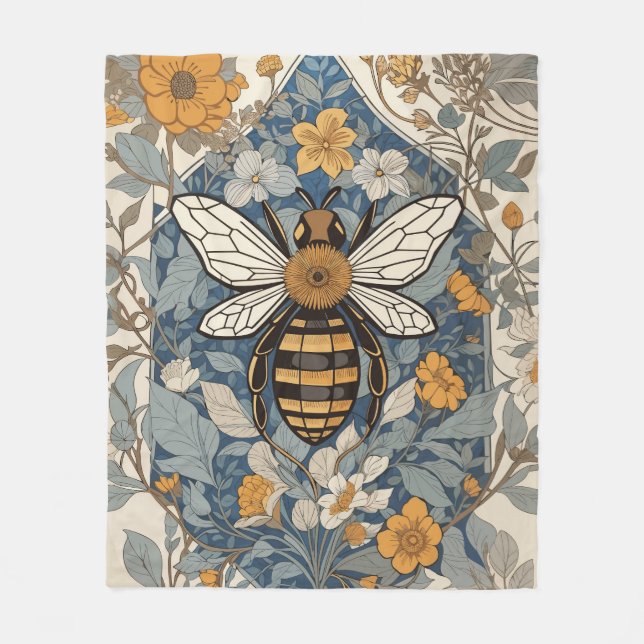 Manta Polar Flores de abeja y silvestres de época (Anverso)