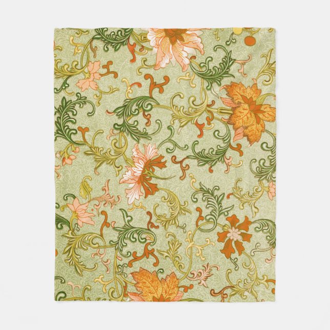 Manta Polar Flores de adorno chino Jones (Anverso)