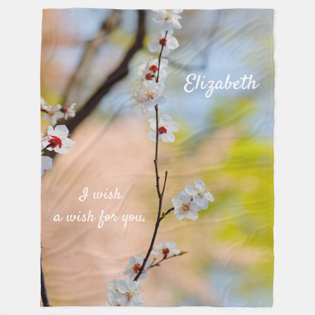 Manta Polar Flores de albaricoque japonesas (Anverso)