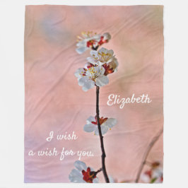 Manta Polar Flores de albaricoque japonesas