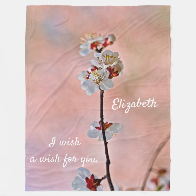 Manta Polar Flores de albaricoque japonesas (Anverso)