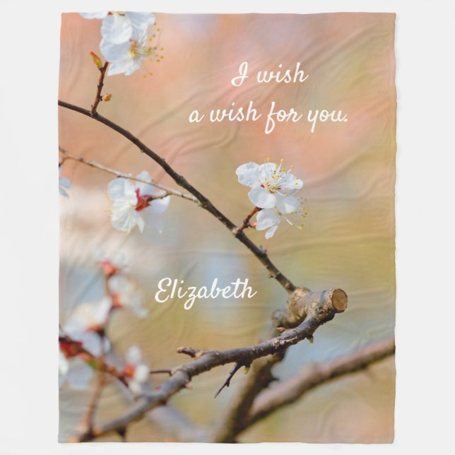 Manta Polar Flores de albaricoquí japonesas (Anverso)