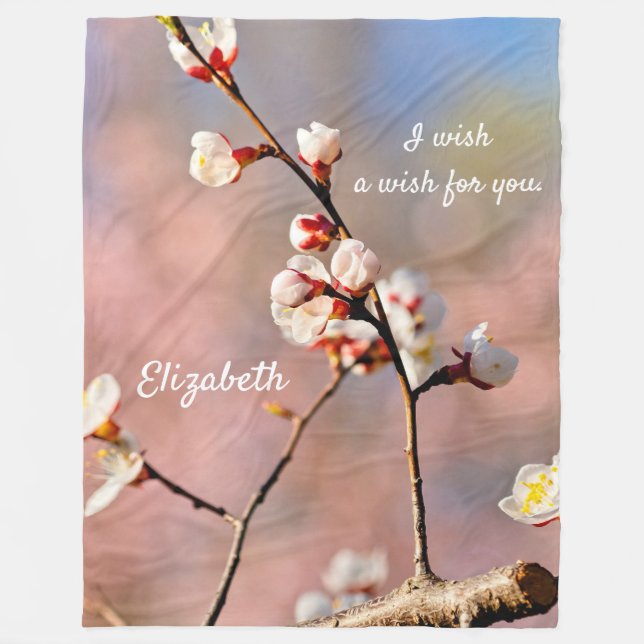 Manta Polar Flores De Ápricot Japonesas (Anverso)