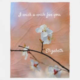 Manta Polar Flores de ápricot japonesas