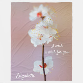 Manta Polar Flores de ápricot japonesas adorables