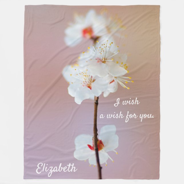 Manta Polar Flores de ápricot japonesas adorables (Anverso)