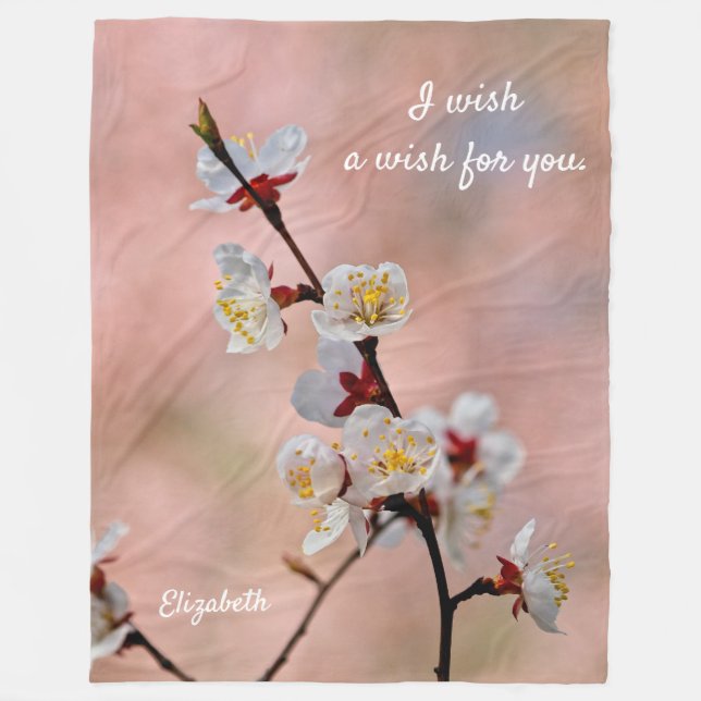Manta Polar Flores de ápricot japonesas deliciosas (Anverso)