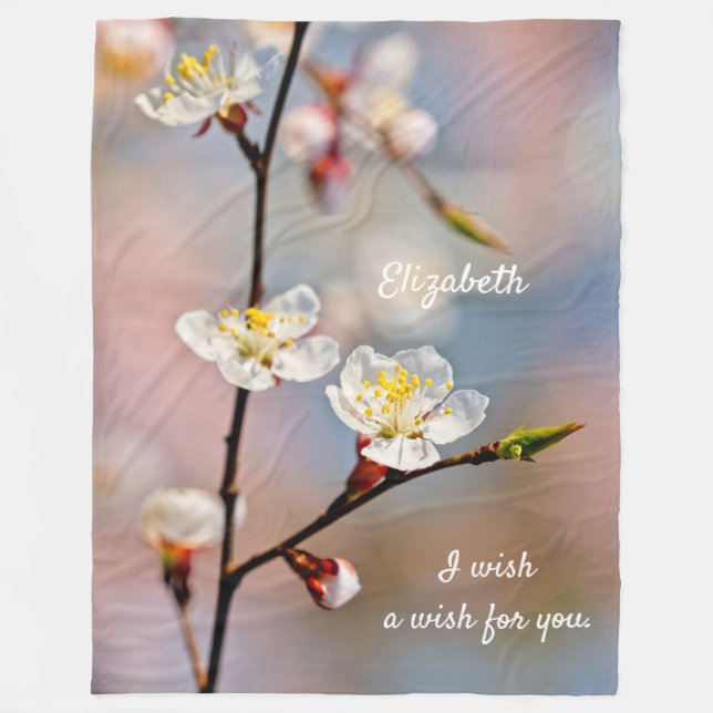 Manta Polar Flores de ápricot japonesas encantadoras (Anverso)