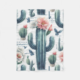 Manta Polar Flores de cactus