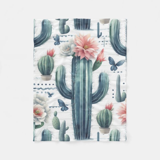 Manta Polar Flores de cactus (Anverso)