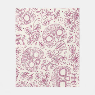 Manta Polar Flores De Calavera: Día Mexicano Sin Maravillas.