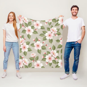 Manta Polar Flores de cerezo elegantes patrón continuo