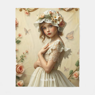 Manta Polar Flores de Chica victoriana mullidas