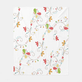 Manta Polar Flores de color de agua Patrón de fondo personaliz