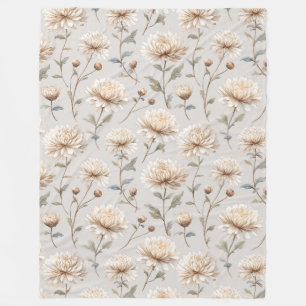 Manta Polar Flores de Crema Bonitas
