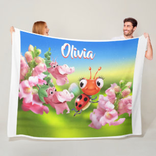 Manta Polar Flores de crema de personalizado (80 x 60").