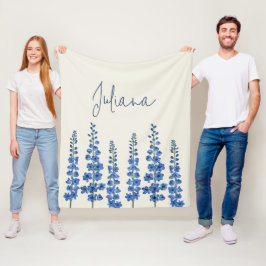 Manta Polar Flores de delfino azul de julio