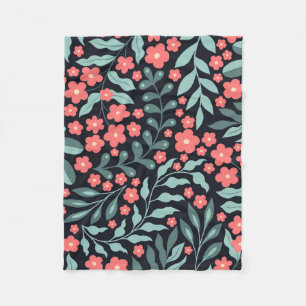 Manta Polar Flores de estilo retro rosado florecientes al esti