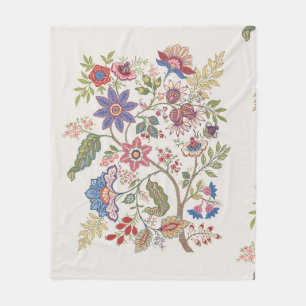 Manta Polar Flores de fantasía en bambú retro, vintage, jacobe