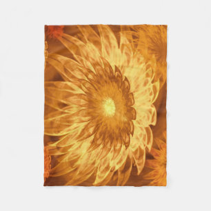 Manta Polar Flores de Fleece Blanket Fantasy Amarillo