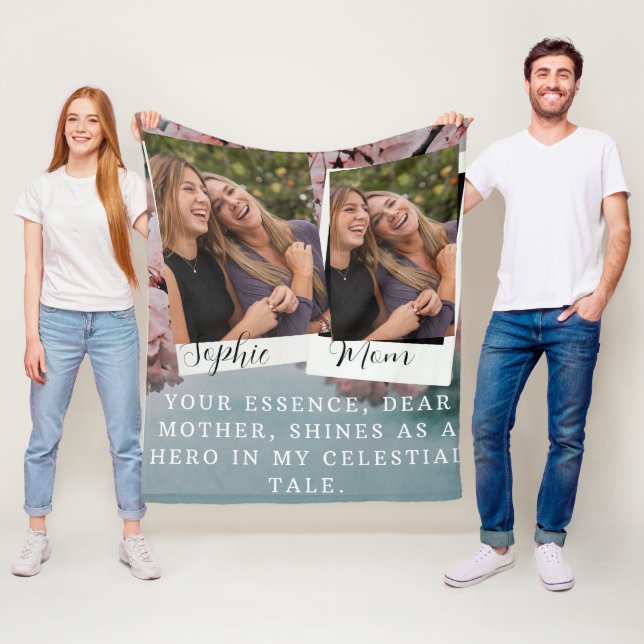 Manta Polar Flores de flores de cerezo primavera personalizada (In situ)