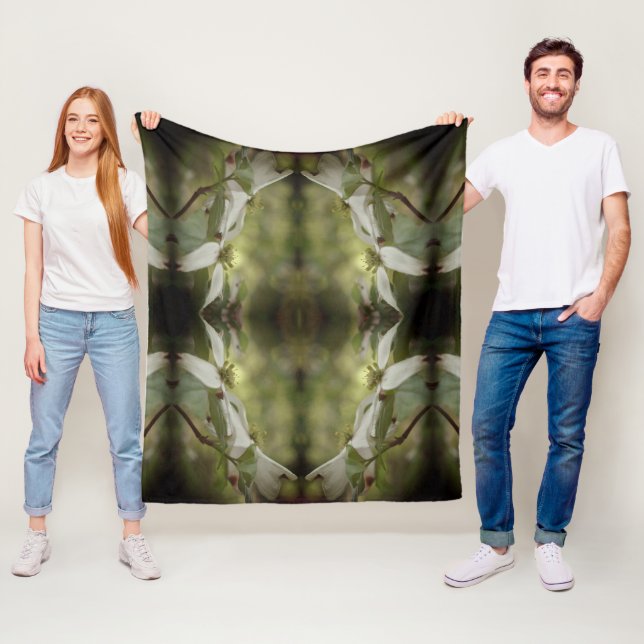 Manta Polar Flores de flores de dogwood silvestres Patrón abst (In situ)