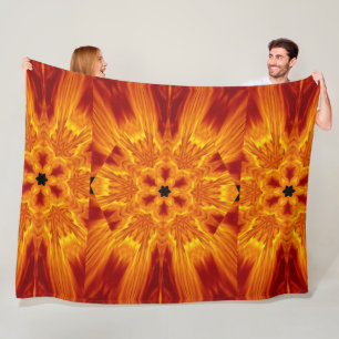 Manta Polar Flores de fuego bohemias 68