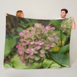 Manta Polar Flores de Hortensia de Otoño con Hojas Doradas de