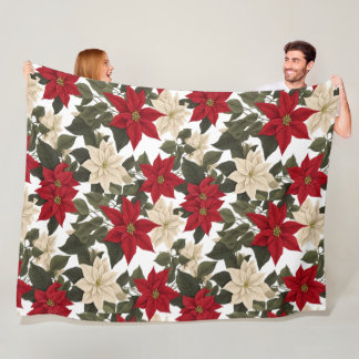 Manta Polar flores de invierno de belleza flores rojas de invi