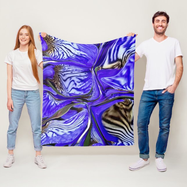 Manta Polar Flores de iris morado (In situ)