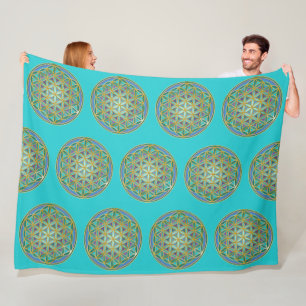 Manta Polar FLORES DE LA VIDA - Diseño de Geometrias Sagradas 