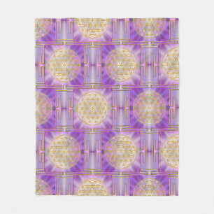 Manta Polar FLORES DE LA VIDA - Yantra patrón ininterrumpido