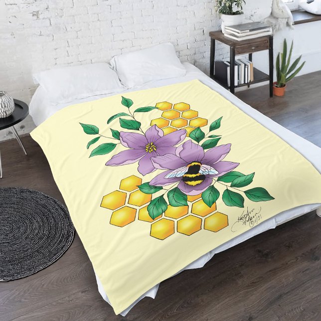 Manta Polar Flores de lavanda de abedul amarillo (Subido por el creador)