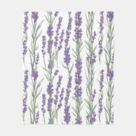 Manta Polar Flores de lavanda en acuarela