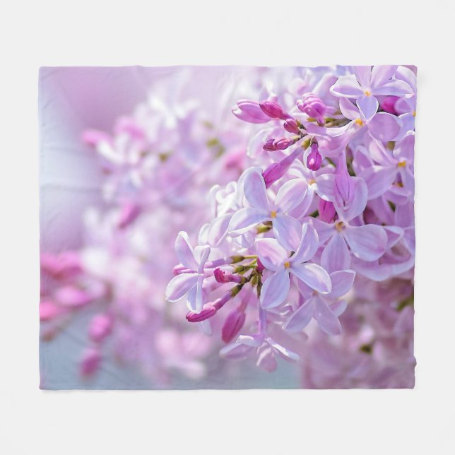 Manta Polar Flores de lila rosadas (Frente (Horizontal))