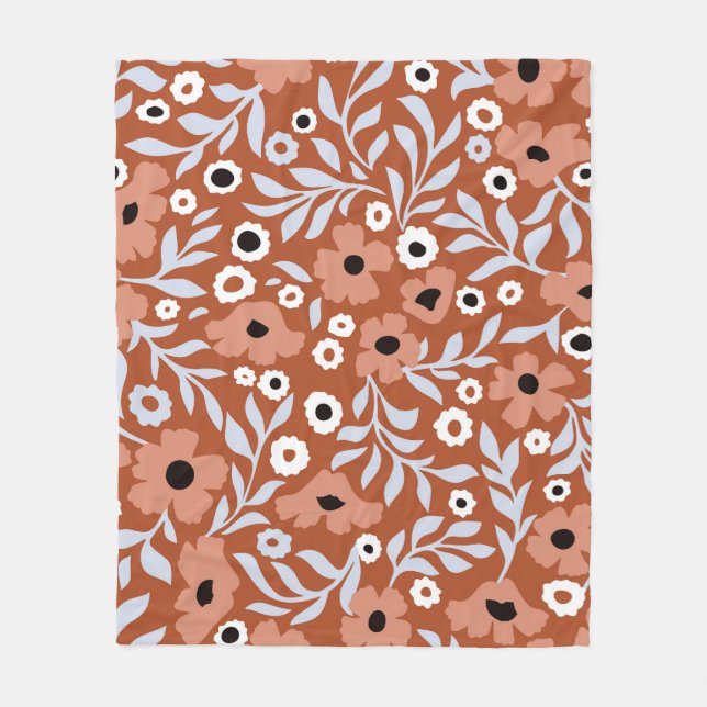 Manta Polar Flores de margarita antiguas: fondo abstracto. (Anverso)