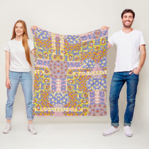 Manta Polar Flores de margarita modernas en Periwinkle