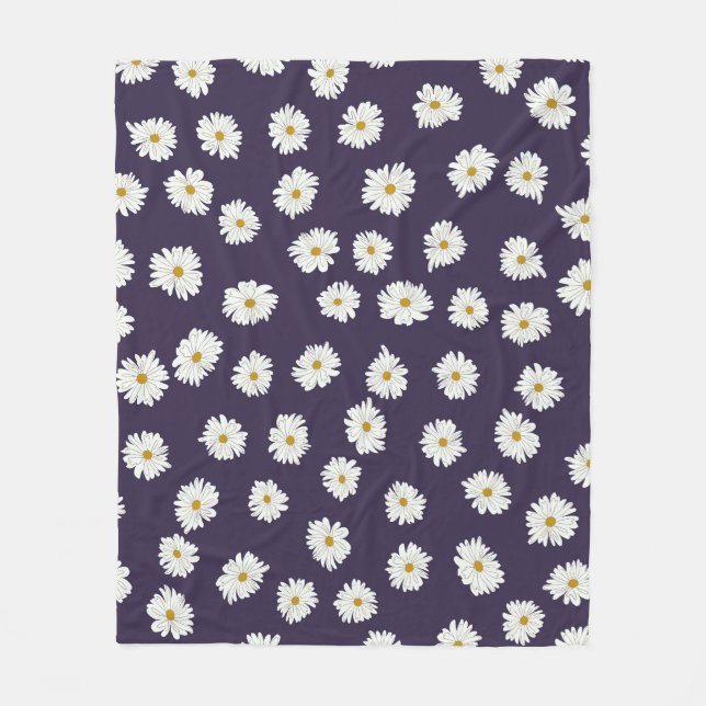 Manta Polar Flores de margarita: pequeño patrón sin costuras. (Anverso)