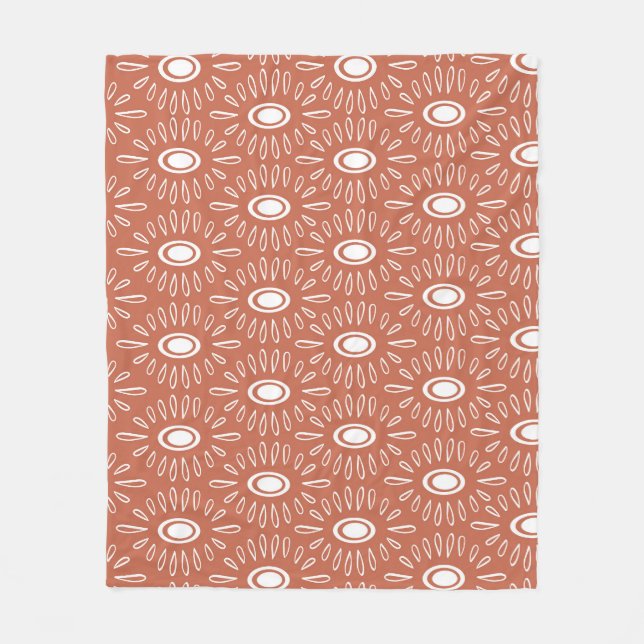 Manta Polar Flores de Moda Boho: diseño moderno y sin foco (Anverso)