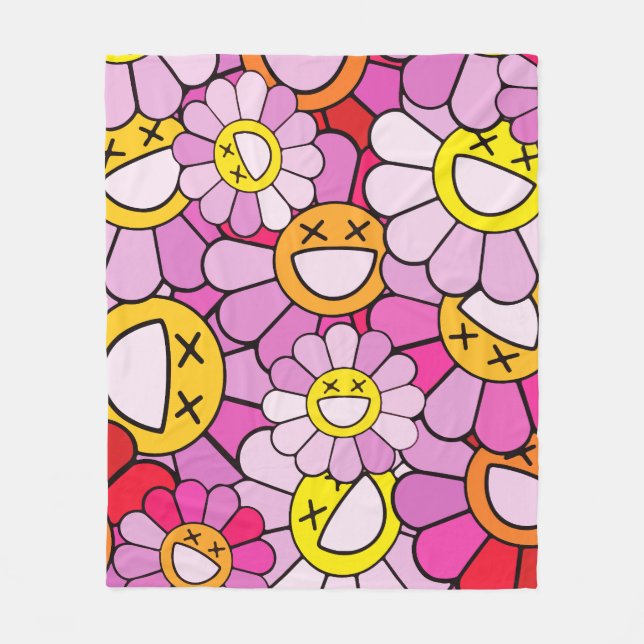 Manta Polar flores de Murakami (Anverso)